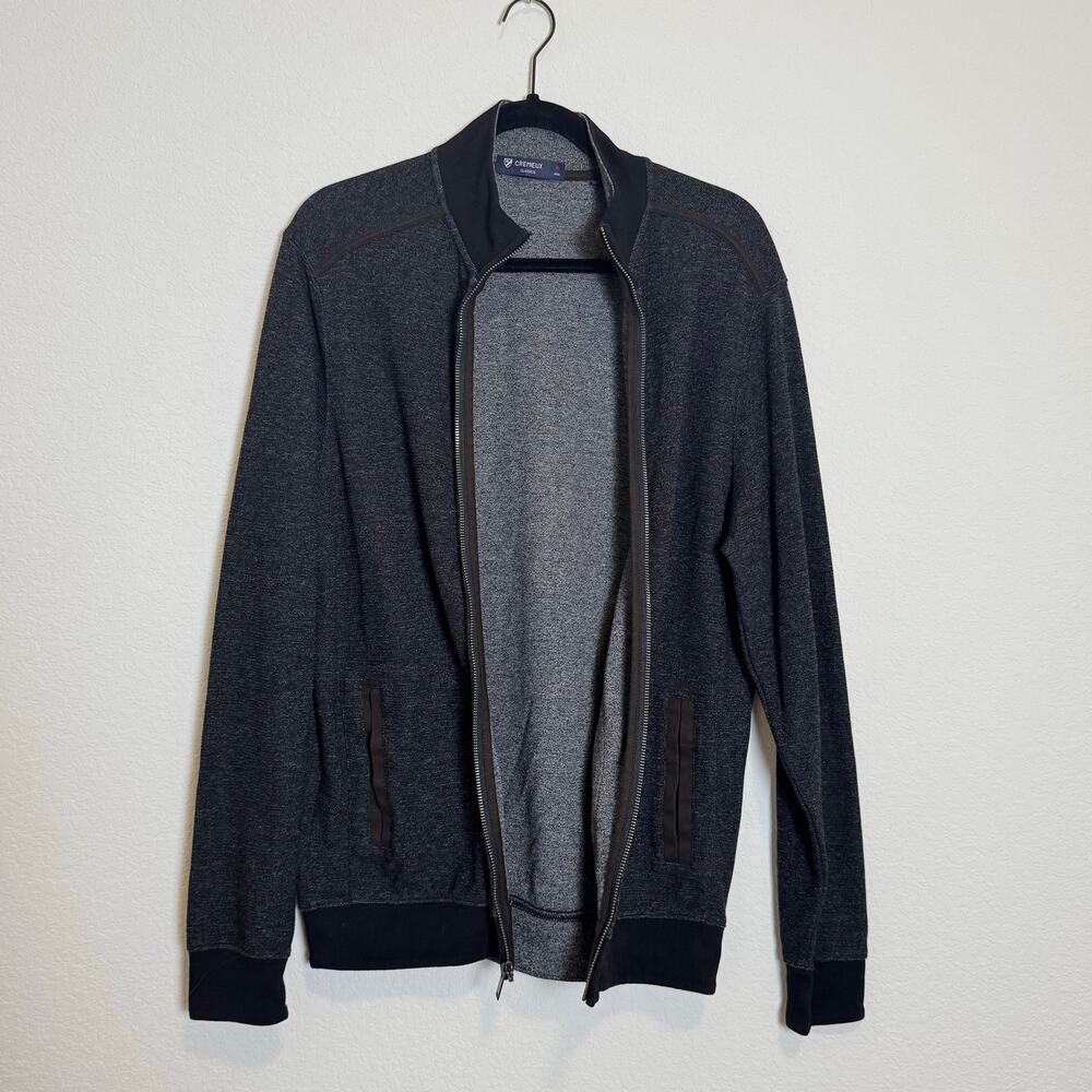 Cremieux Classic Medium Charcoal Knit Full Zip Pocket Sweater Jacket, M - Picture 2 of 10